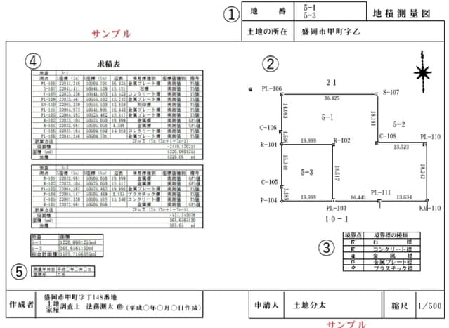 地積測量図の見本