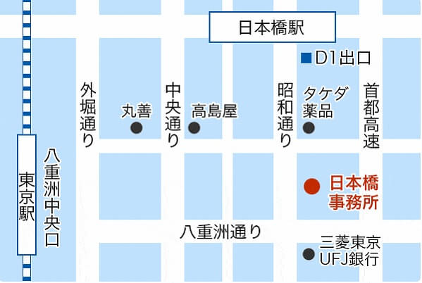 日本橋オフィス周辺のマップ